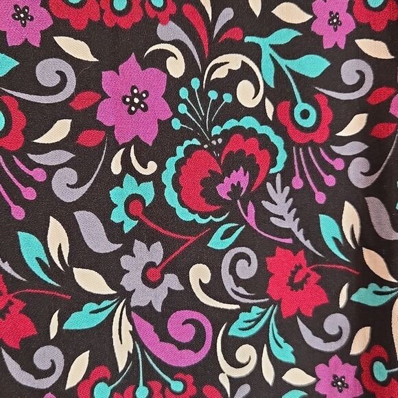 Kim Rogers black floral flared skirt size S - Picture 4 of 6